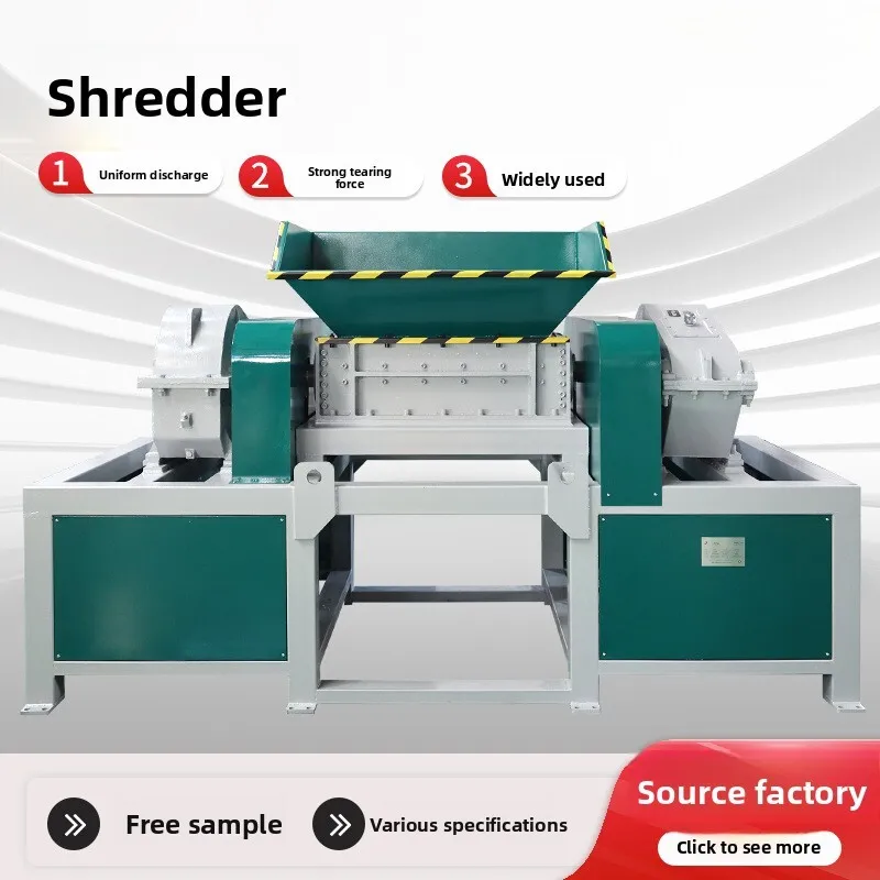 

Large Shredder Multi-Functional Dual-Axis Industrial Scrap Iron Waste Plastic Blue Barrel Wood Machine Head Material Crusher