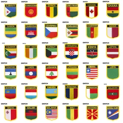 Saint Louis Flag Shield Shape ferro su toppe per ricamo visto su toppe di trasferimento applicazioni di cucito per abiti zaino C