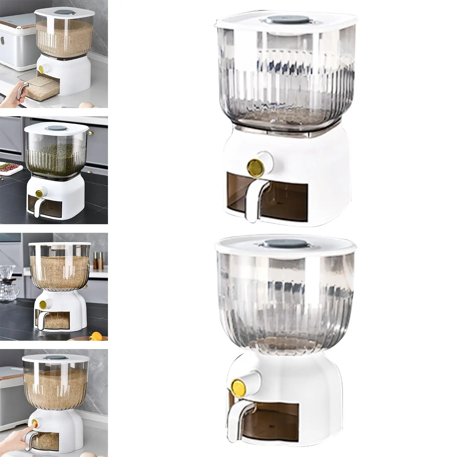 Sealed Rice Container Dustproof Visible Cereal Countertop Bin Grain Container