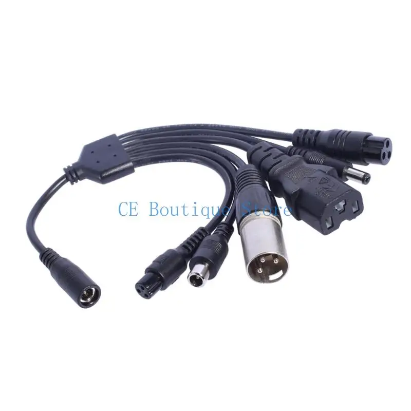 Adaptateur 1 à 6, 5.5x2.1mm femelle vers 8016 mâle 5.5x2.5mm, adaptateurs stables pour scooters électriques, cordon d'alimentation