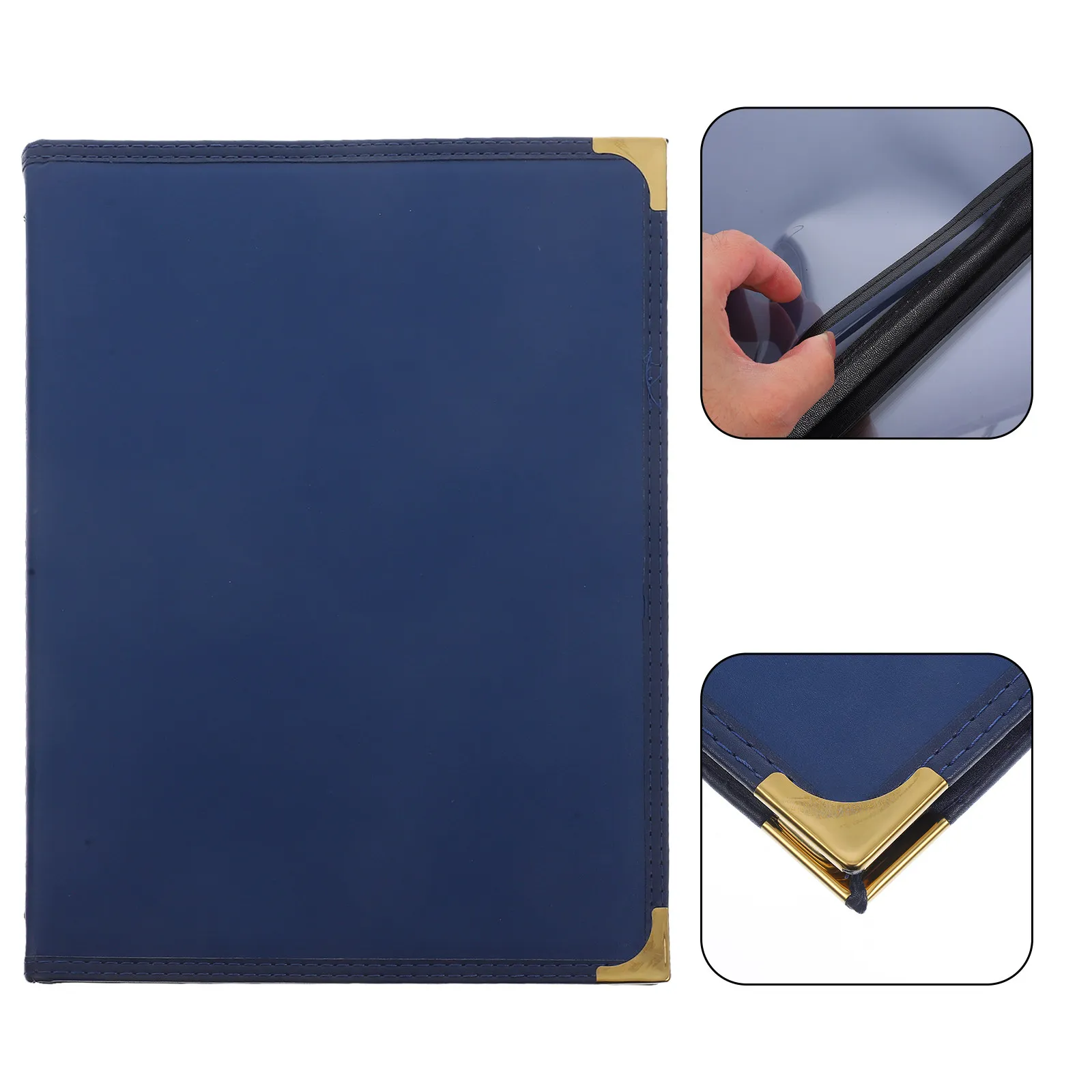 

2 шт. Элегантные обложки для меню из искусственной кожи для ресторанов с прозрачными вкладышами, универсальные прозрачные держатели для меню для баров