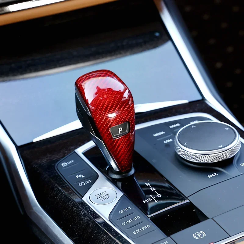 ألياف الكربون والعتاد التحول المقبض رئيس غطاء الكسوة الزخرفية لسيارات BMW 1 2 3 4 سلسلة Z4 F40 G20 G28 G21 G22 G23 G29 اكسسوارات السيارات