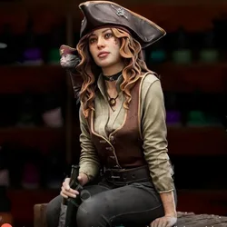 1/24 Scale Female Pirate Captain Lyra, Resin Figure Assembled Model Kit, Hobby Garage Kit Figurine, Unassembled and Unpainted