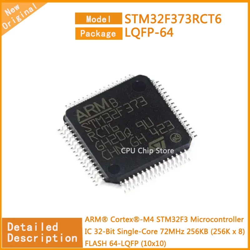 5Pcs/Lot New Original STM32F373RCT6 STM32F373 Microcontroller IC 32-Bit Single-Core 72MHz 256KB (256K x 8) FLASH 64-LQFP (10x10)