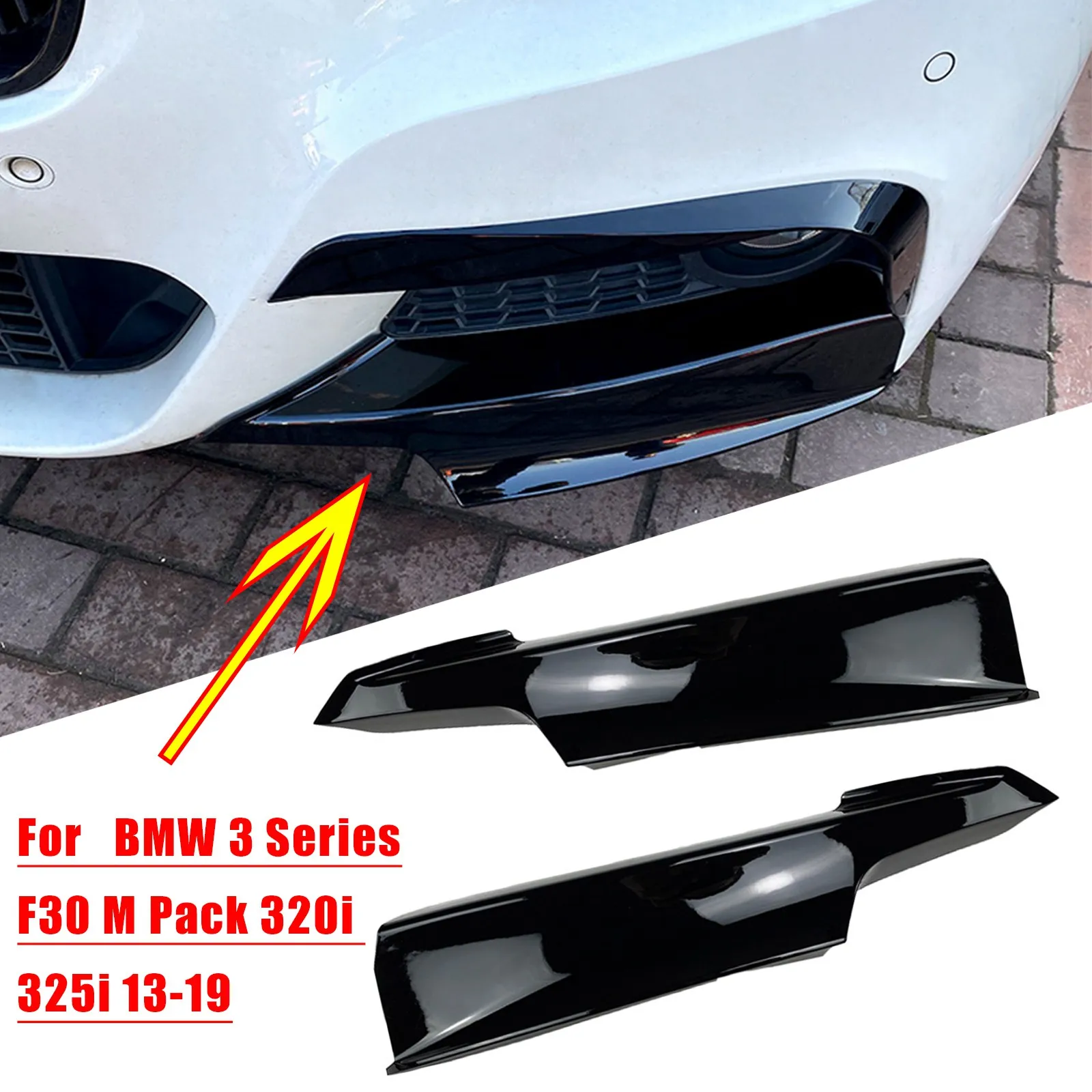 2 Pcs/Set Car Front Bumper Lip Spoiler Splitter Protecter Kit Car Accessories For BMW 3 Series F30 F31 M Pack 2013-2019