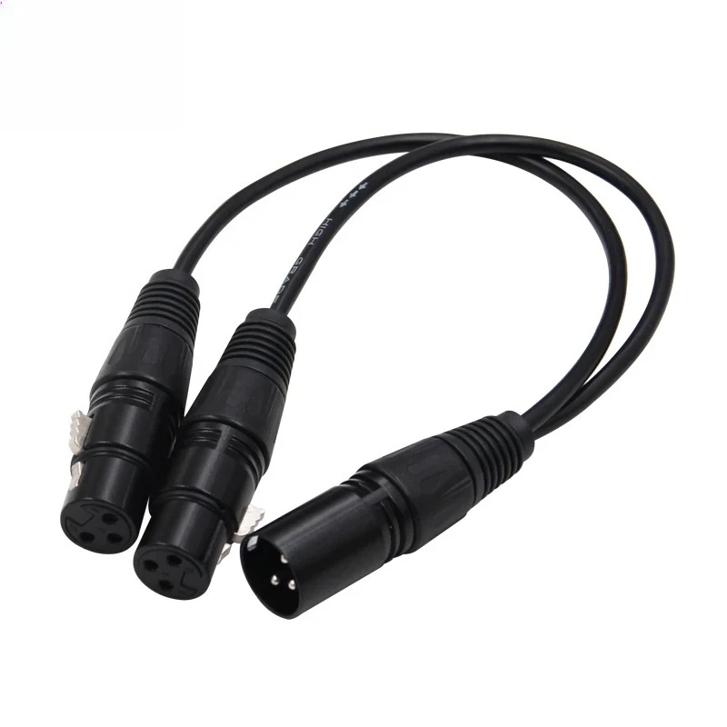 1pcs Premium XLR DMX Microphone Splitter Cable Single XLR Male To Dual XLR Female 1 To 2 Audio Cord for Stage DJ Console Studio