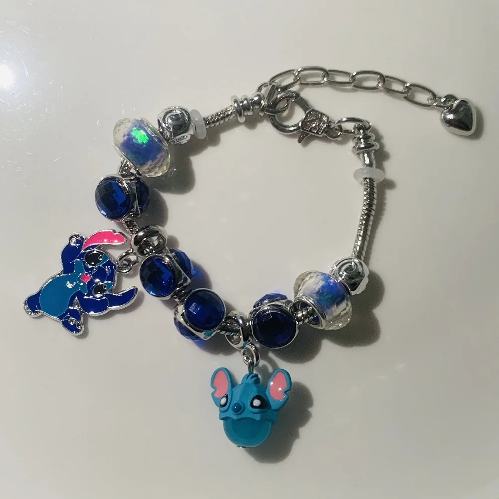 

Cute Stitch Anime Diamond Bracelet Couple Fashion Adjustable Beaded Bracelet Holiday Gift for Girls
