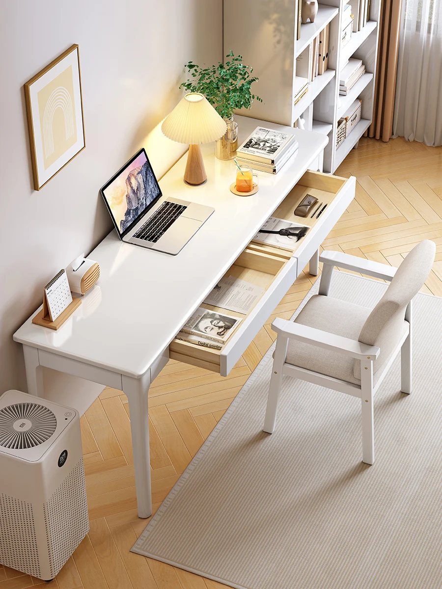 LH All Solid Wood Narrow Desk Office Home Computer Desk Learning Writing Desk