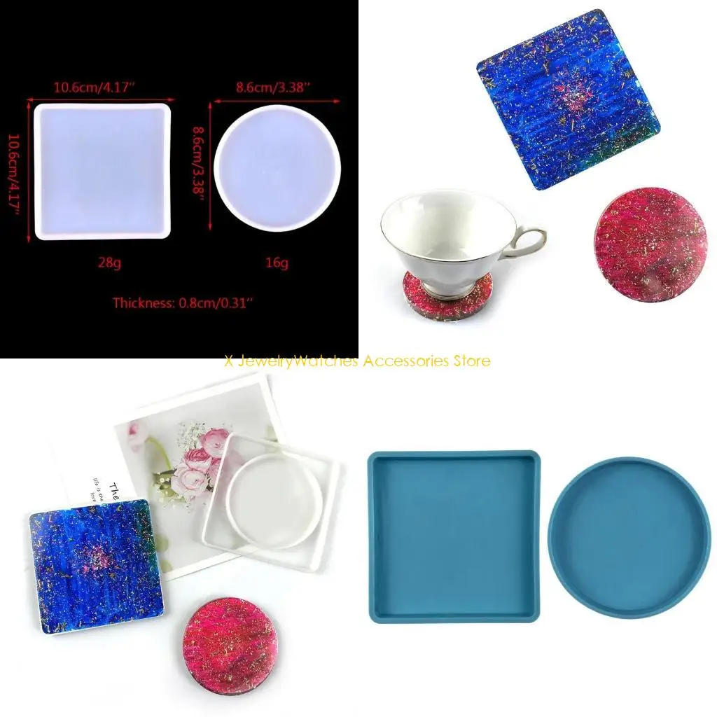 

31KD Roud/Square Silicone Mold for DIY Supplies Cup Mat Mold DIY Craft Supplies