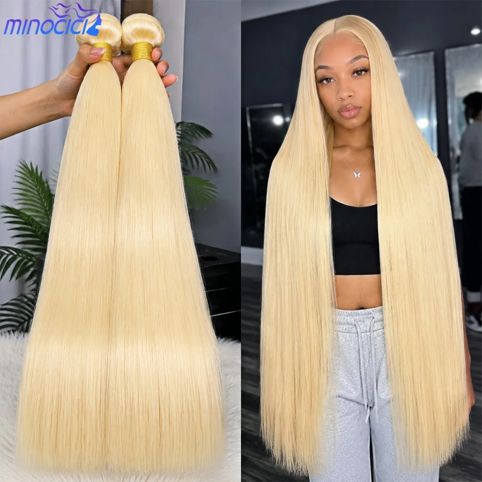 

12A Blonde Human Hair Bundles 613 Straight Bundles Human Hair Brazilian Unprocessed Weaving Straight Hair Extensions 1 3 4 Bundles 30 Inch