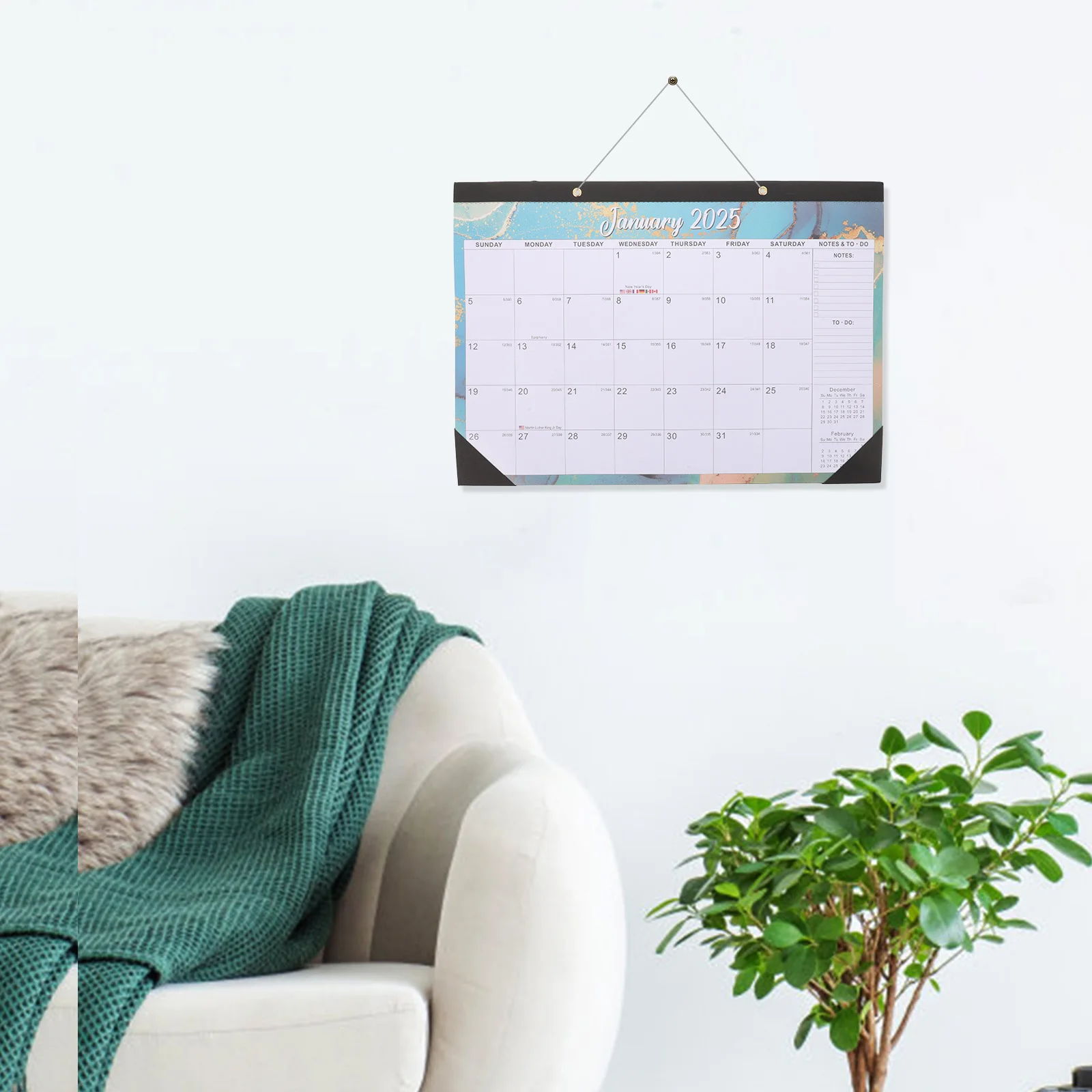 

Pcs Stylish 2024-2025 English Hanging Calendar Durable Noting Wall Calendar Office Utility