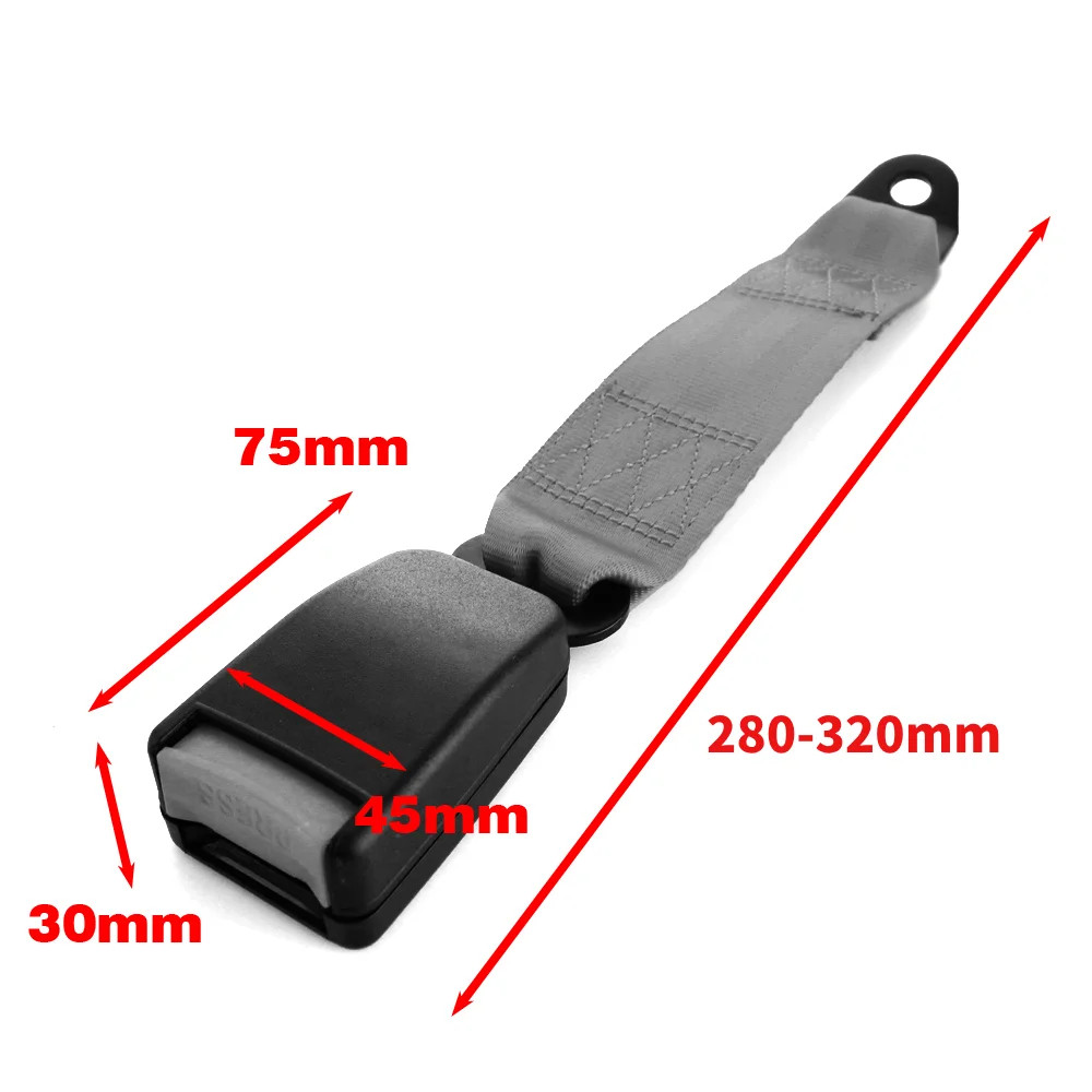 Cintura di sicurezza per auto nera a 2 punti Cinture di sicurezza universali Fibbia di estensione regolabile Cintura di sicurezza per sedile per