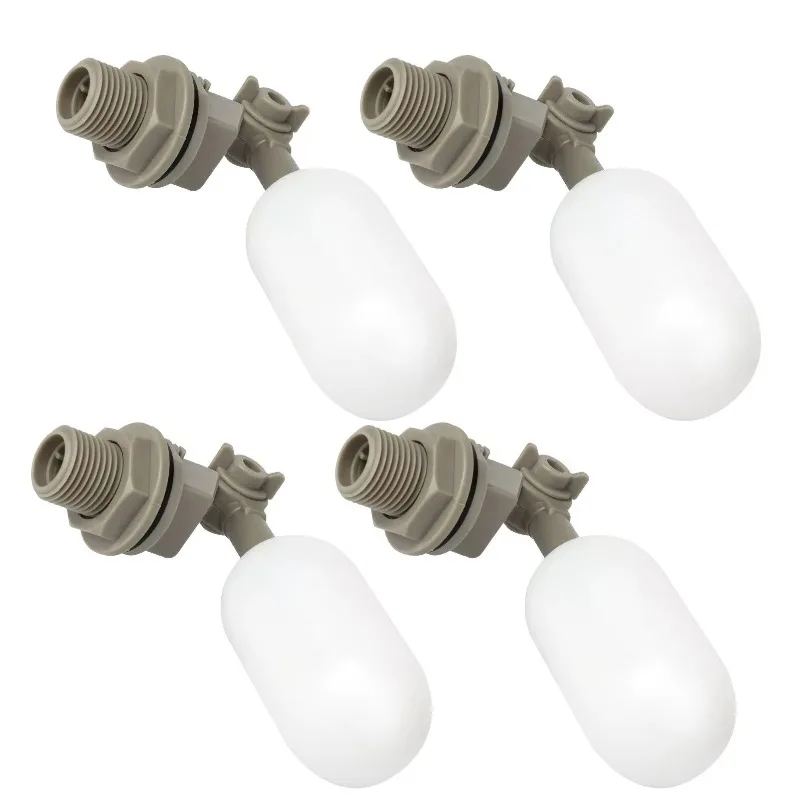 4Pcs/Set Plastic Water Float Ball Valve Shut Off 1/2-inch Automatic Feed Fill Fish Tank Aquarium Water Humidifier Valve