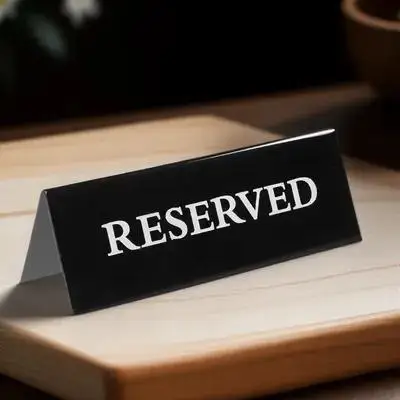 

1pc Acrylic Reserved Table Signs V-Shaped Design Waterproof For Weddings Restaurants Events Banquet Seating Decor