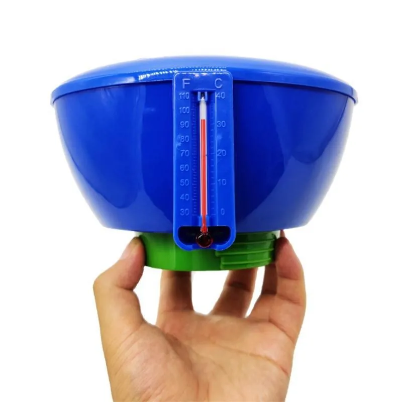 Pool Floating Tablet Dispenser with Thermometer Adjustable Retractable Doser for Spa Hot Tub Use