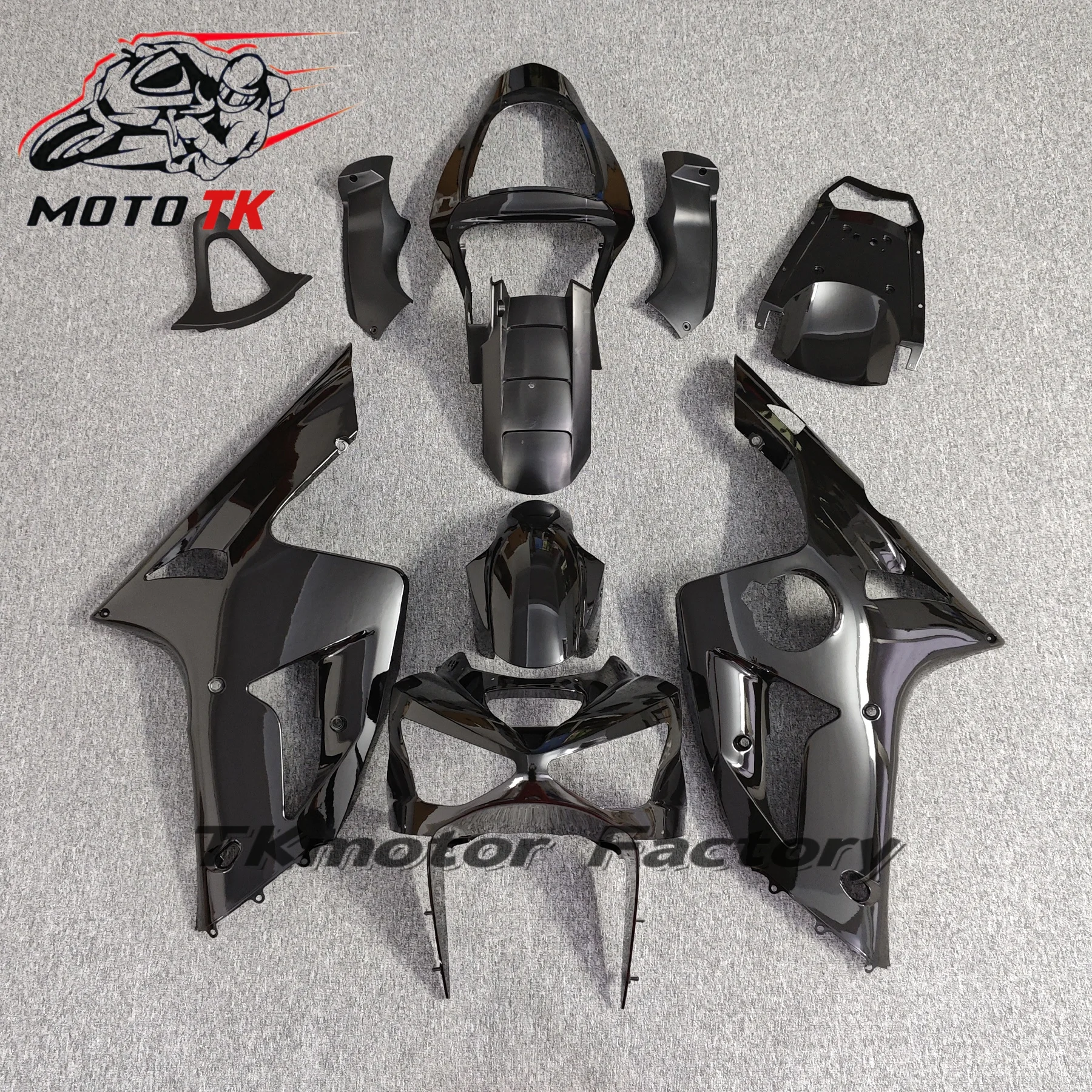 Custom Desig For Kawasaki Ninja ZX-6R 2003 2004 ZX 6R 636 ZX6R 03 04 Full Fairing Kit, ABS Replacement Bodywork Matte Black Gray