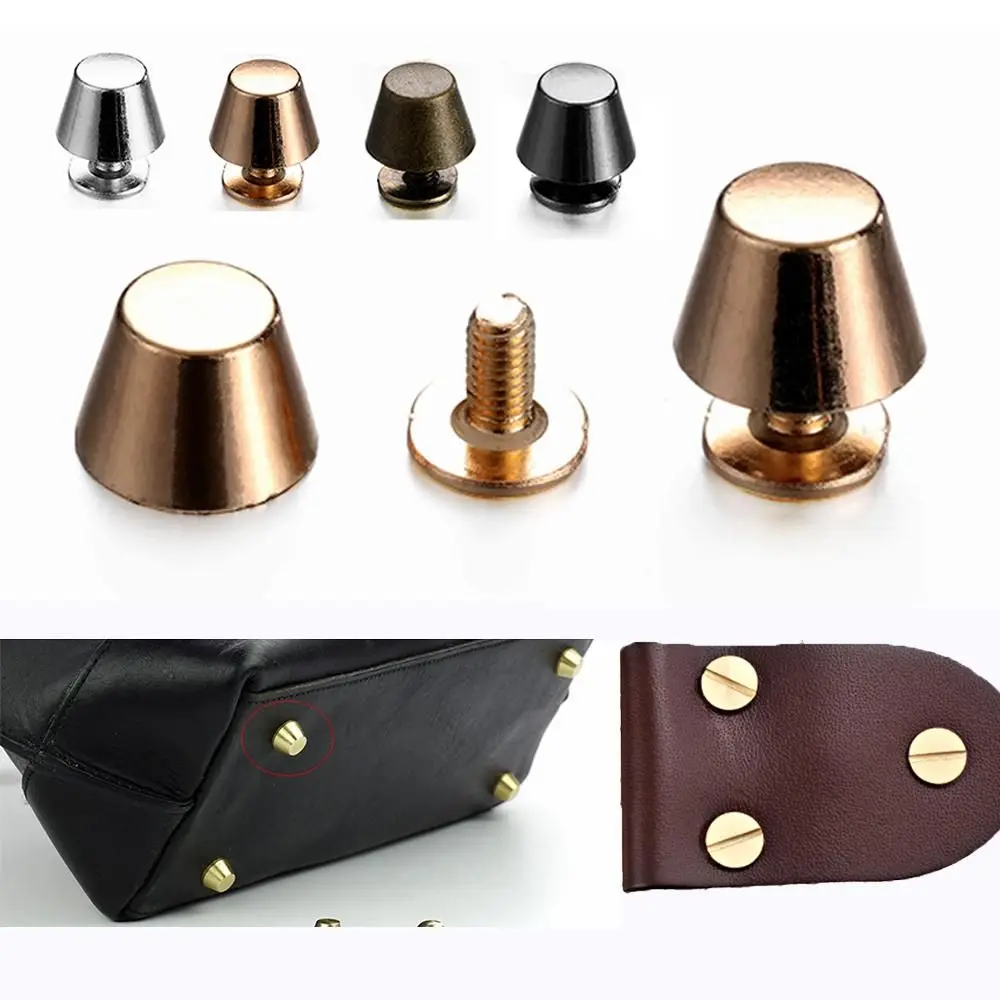 10set/bag 10/12mm DIY Leather Craft Cloth Button Metal Nail Solid Nail Bolt Round Head Screws Bucket Dome Strap Rivets
