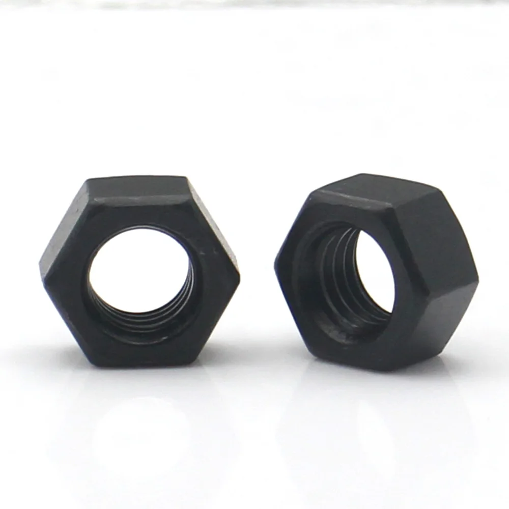 1-50pcs M2 M2.5 M3 M4 M5 M6 M8 M10 M12 M14 M16 M18 M20 M22 M24 M27 M30 M36 Black Hex Nuts Carbon Steel Hexagon Nut