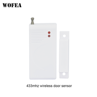 Wofea Wireless Window Door Sensor Magnetic Contact Detector Use For Home Alarm System 433MHZ 1527