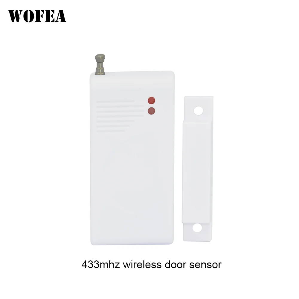 Wofea Bezprzewodowy czujnik drzwi okiennych Detektor kontaktu magnetycznego Zastosowanie do domowego systemu alarmowego 433 MHZ 1527