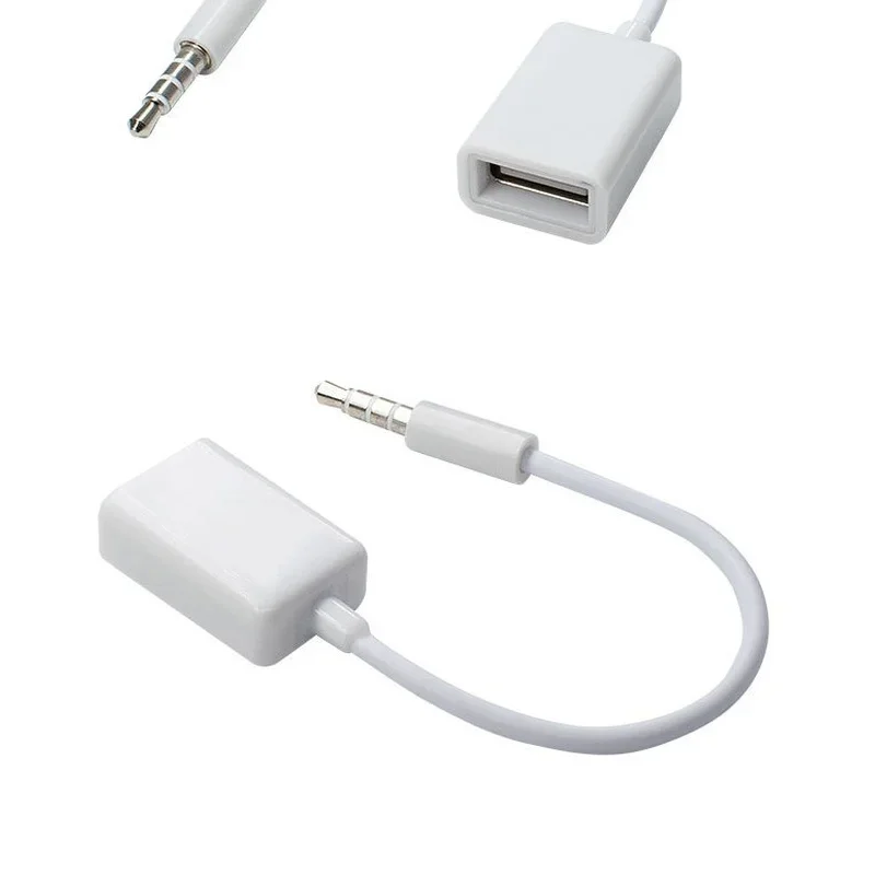 Câble adaptateur de convertisseur OTG, 15cm, 3.5mm, 2.0, câble Audio, Jack AUX mâle vers USB, accessoires de voiture, Type A femelle