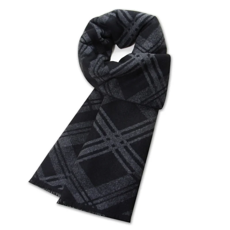 

Новый осенне-зимний мужской шарф в клетку, теплый полосатый мужской шейный платок из пашмины, деловые шарфы, повседневная мягкая длинная шаль