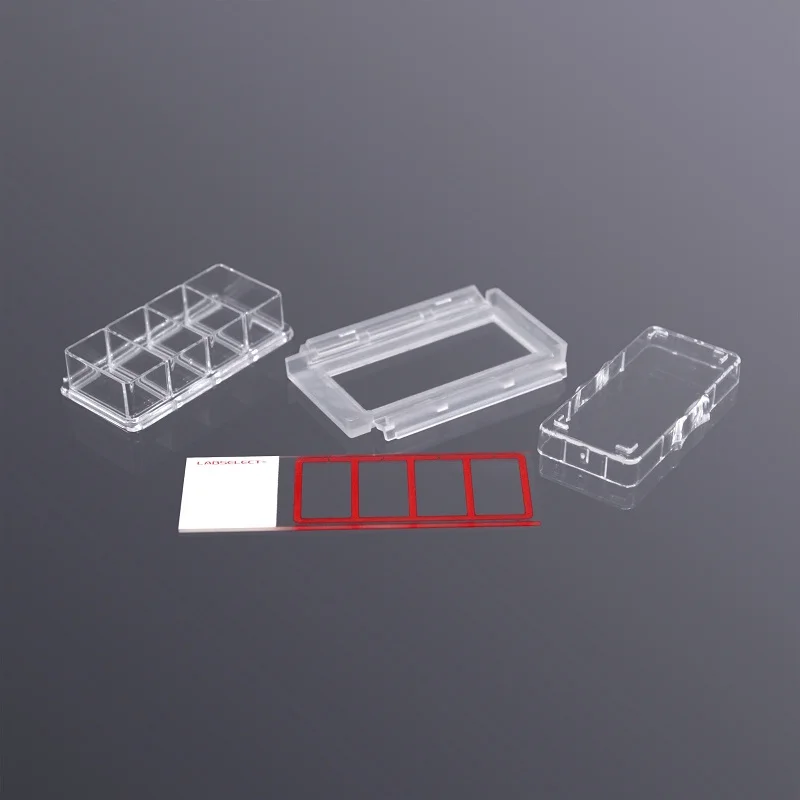 LABSELECT 4-well  Cell culture chamber slide, 6 pieces/bag, CS-04-TC