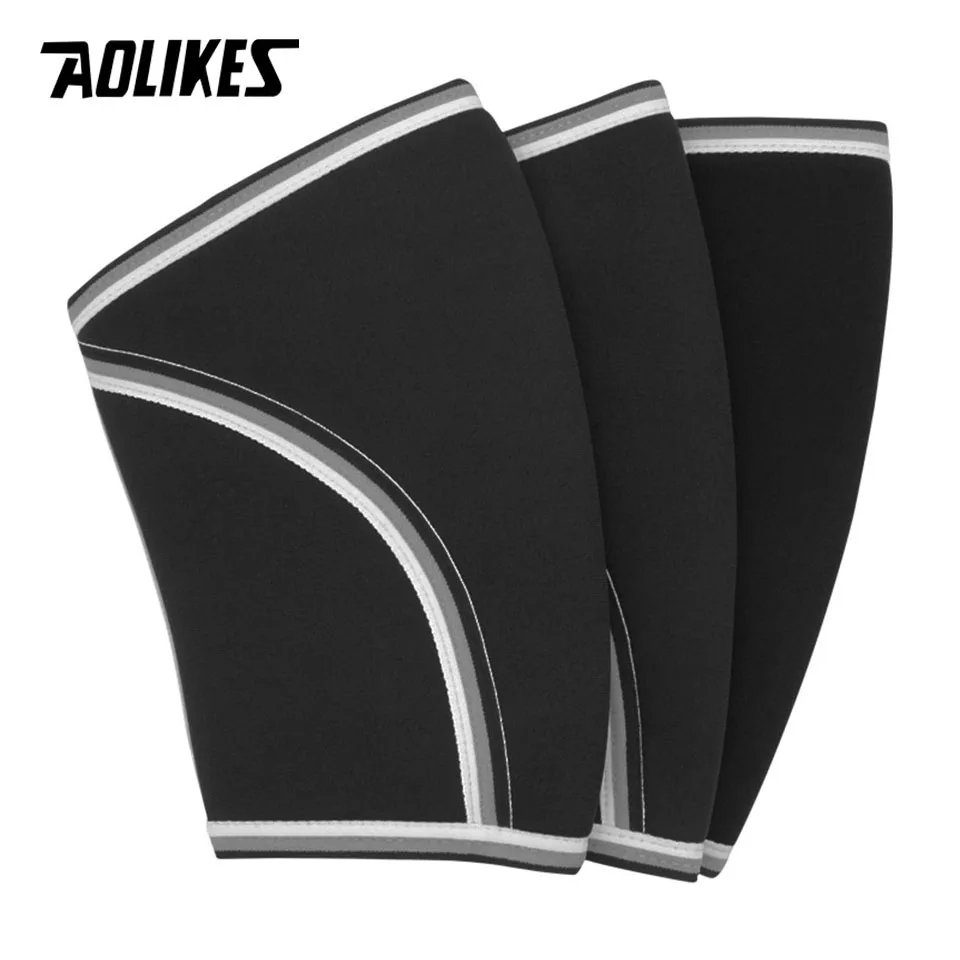 AOLIKES Knee Sleeves & Compression Brace (1 Pair) -for Squats, Fitness, Weightlifting, and Powerlifting - Gymreapers 7MM Sleeve