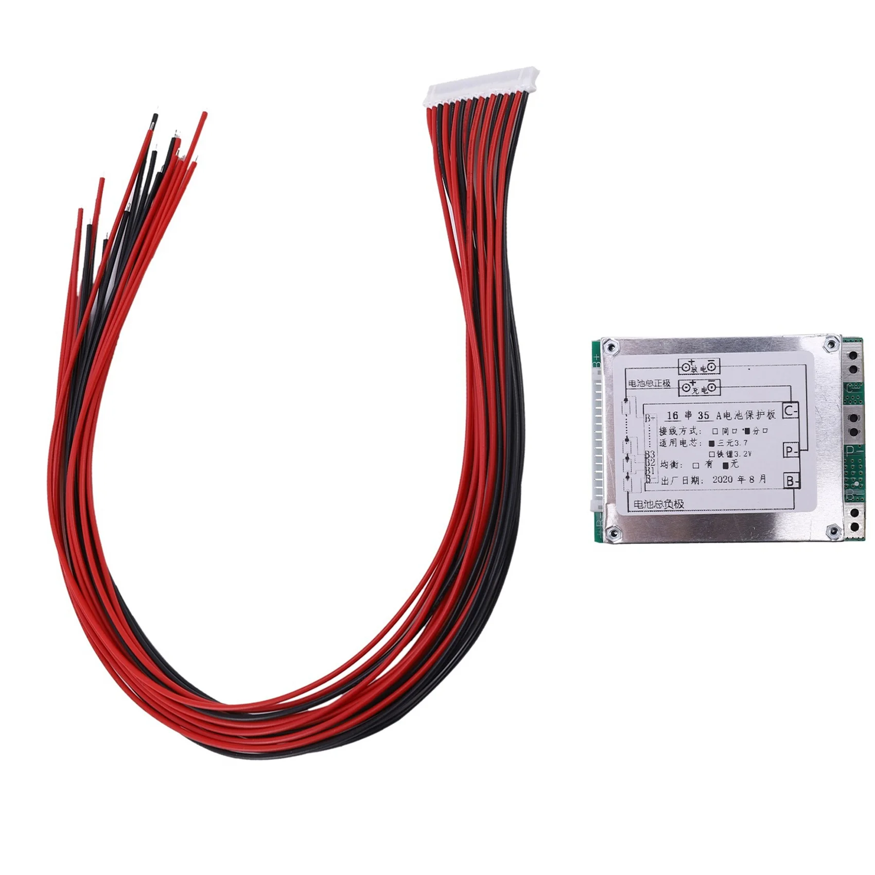 16S 60V 35A Protection Board Li-Ion Lithium 18650 Battery BMS Protection Board with UPS Energy Inverter for Battery