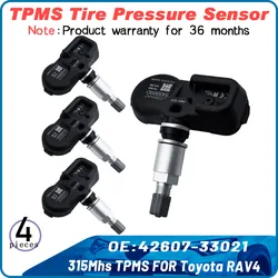 1-4x Tire Pressure Sensor 4260733011 For Lexus LS LX RX Toyota RAV4 Land Cruiser Corolla Yaris Matrix PMV-107J 4260706011 315Mhz