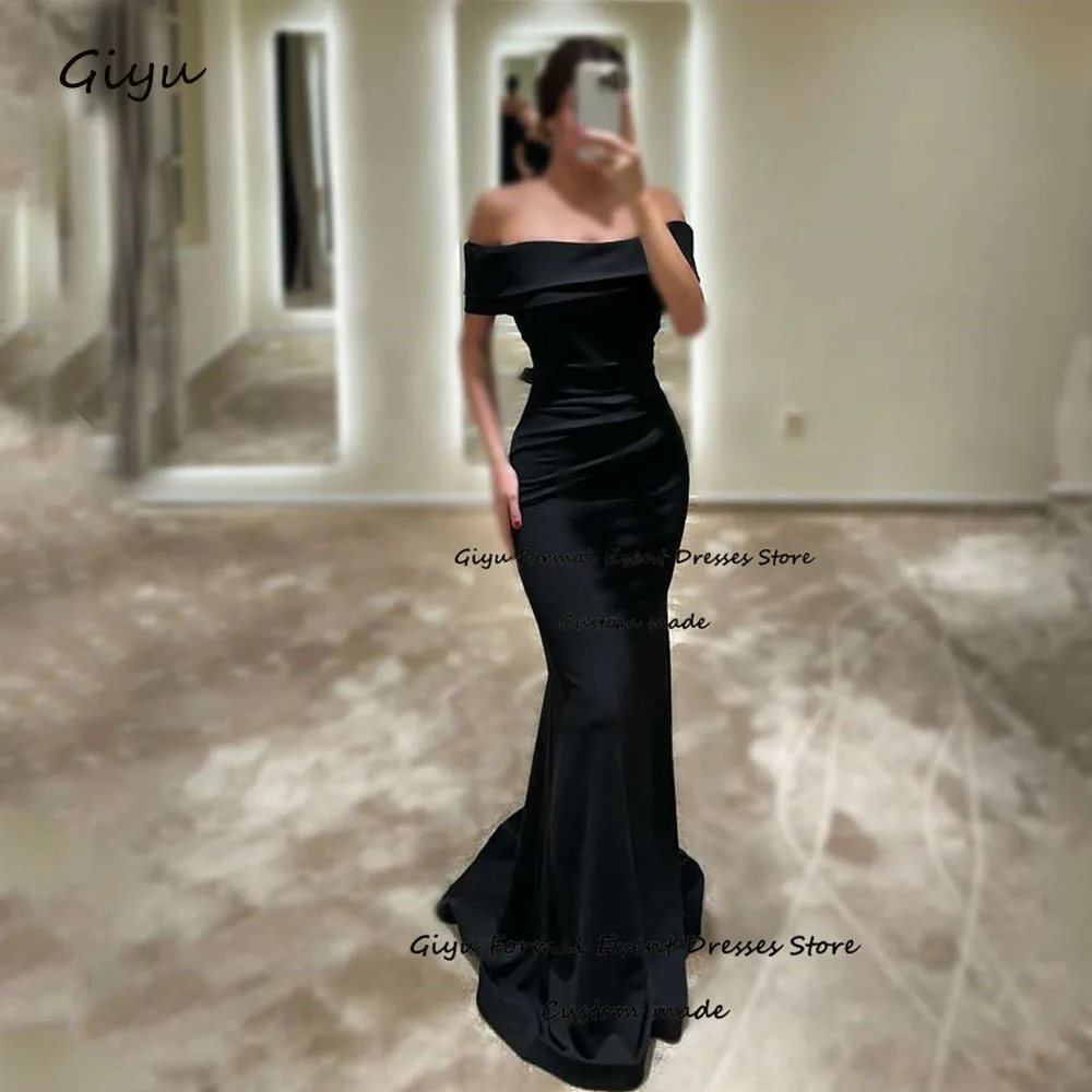 

Giyu Elegant Mermaid Trumpet Evening Gown Dress Off the Shoulder Floor-Length Vestidos De Noche Elegantes Wedding Party Dress