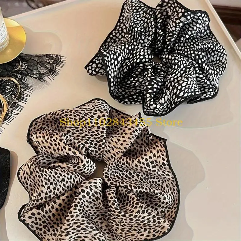 

49MC Стильная веревка для волос с леопардовым принтом, детские рождественские кольца для волос, многофункциональная резинка для