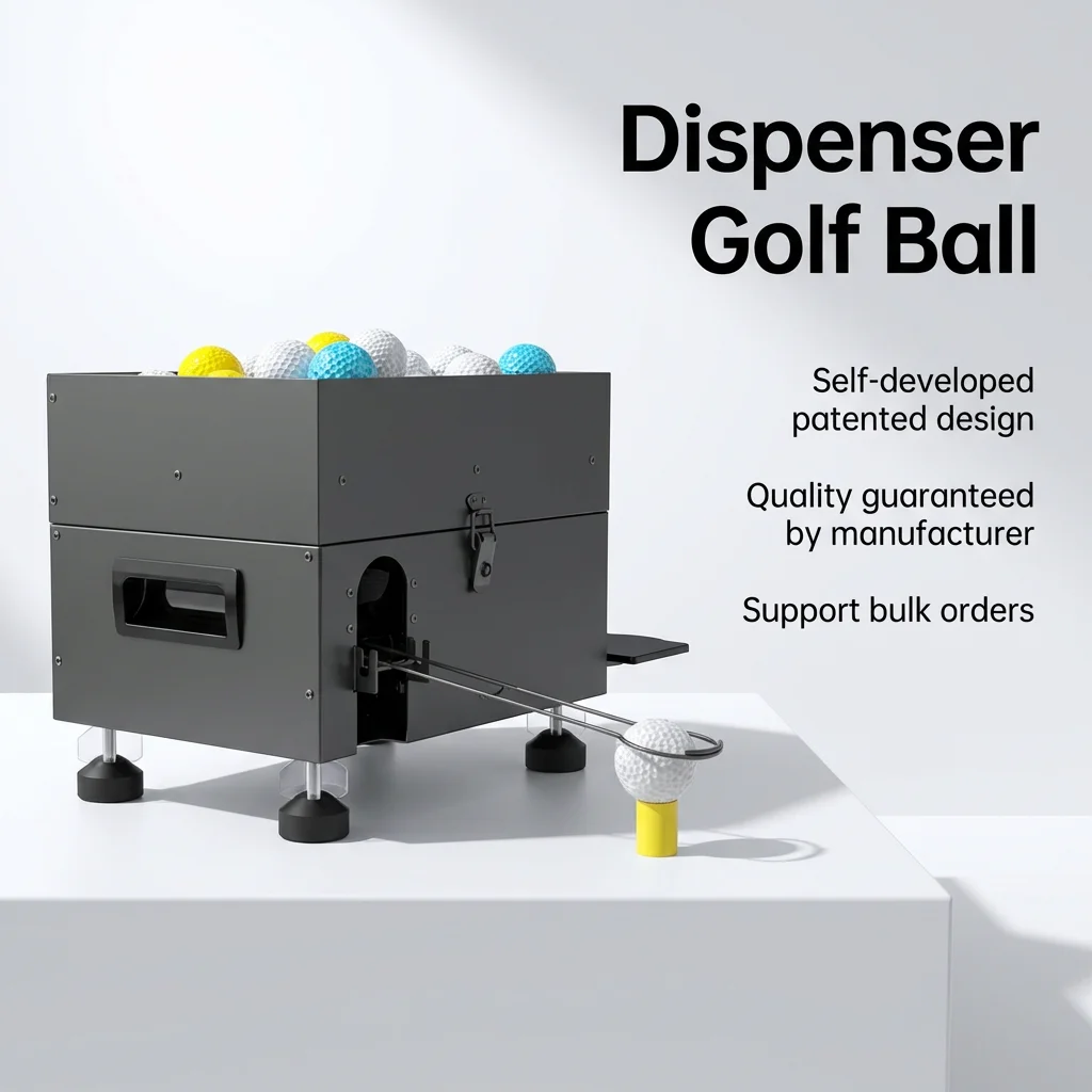 

Commercial Portable Durable Customizable Golf Ball Dispenser Metal Automatic Feeder OEM ODM Driving Range Equipment