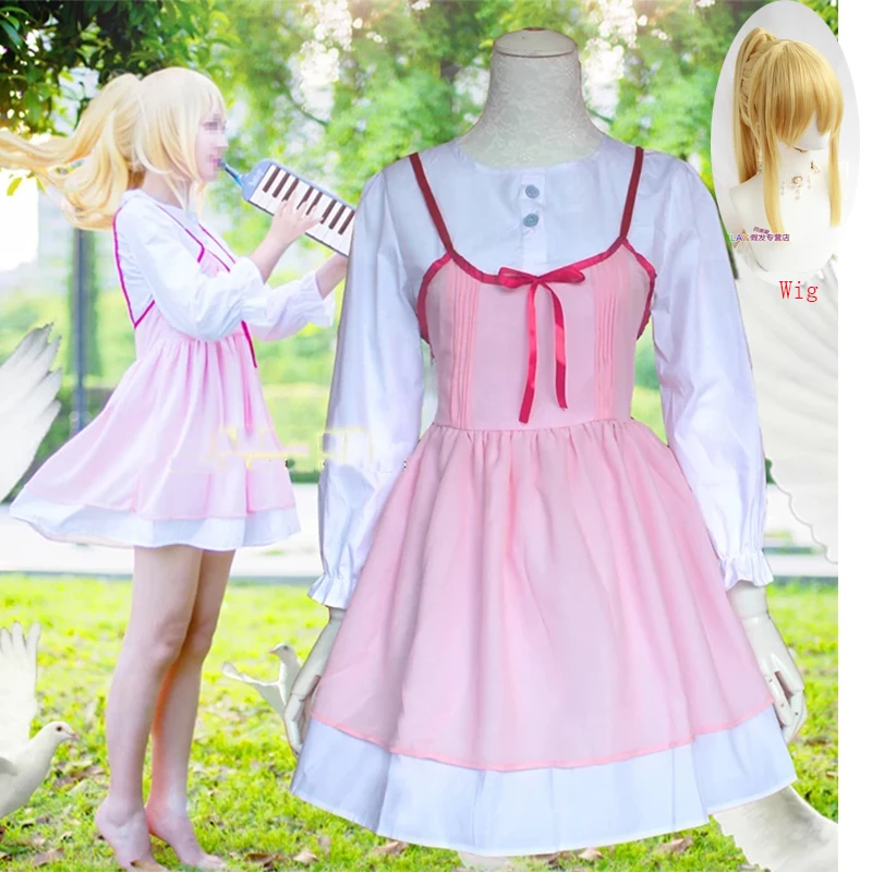 

2021 Anime Your Lie in April Cosplay Miyazono Kaori Cos Sweet Lovely Princess Dress Student Campus Costume Cosplay Wig For Women