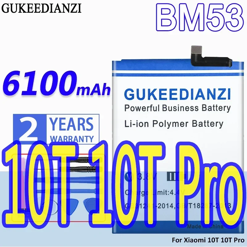 High Capacity GUKEEDIANZI Battery BM53 6100mAh For Xiaomi 10T Pro