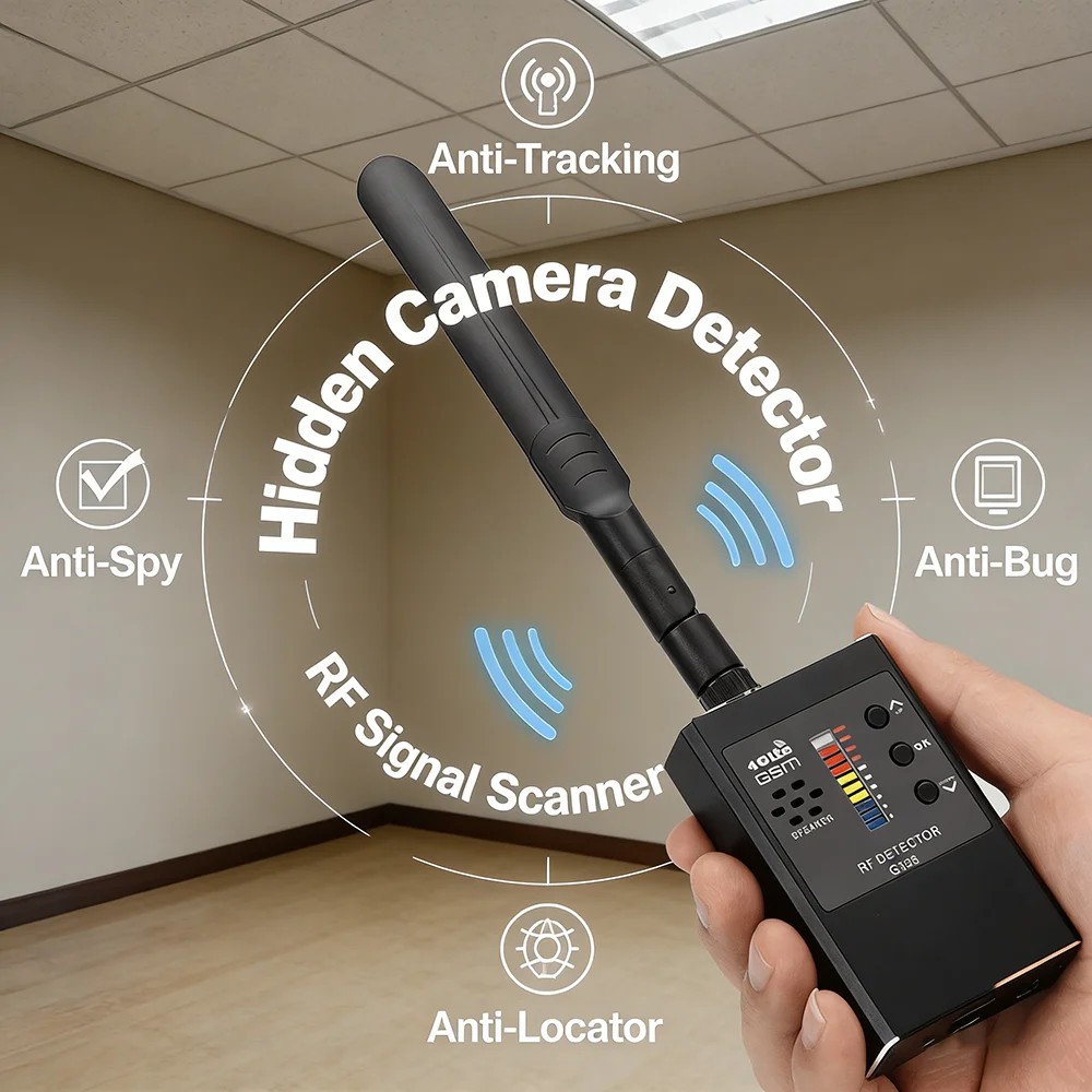 

Детектор скрытых камер G338, мини-детектор жучков, антишпионский, GPS, автоматическое обнаружение беспроводных сигналов, локатор, трекер, сканер беспроводных устройств