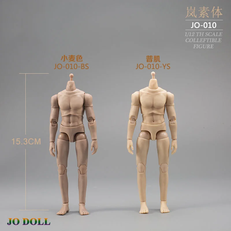 

JO-010 1/12 Scale Suntan Normal Skin 13.5cm Male Flexible Semi-encapsu Joint Articulated Body for 6'' Soldier Action Figure Doll