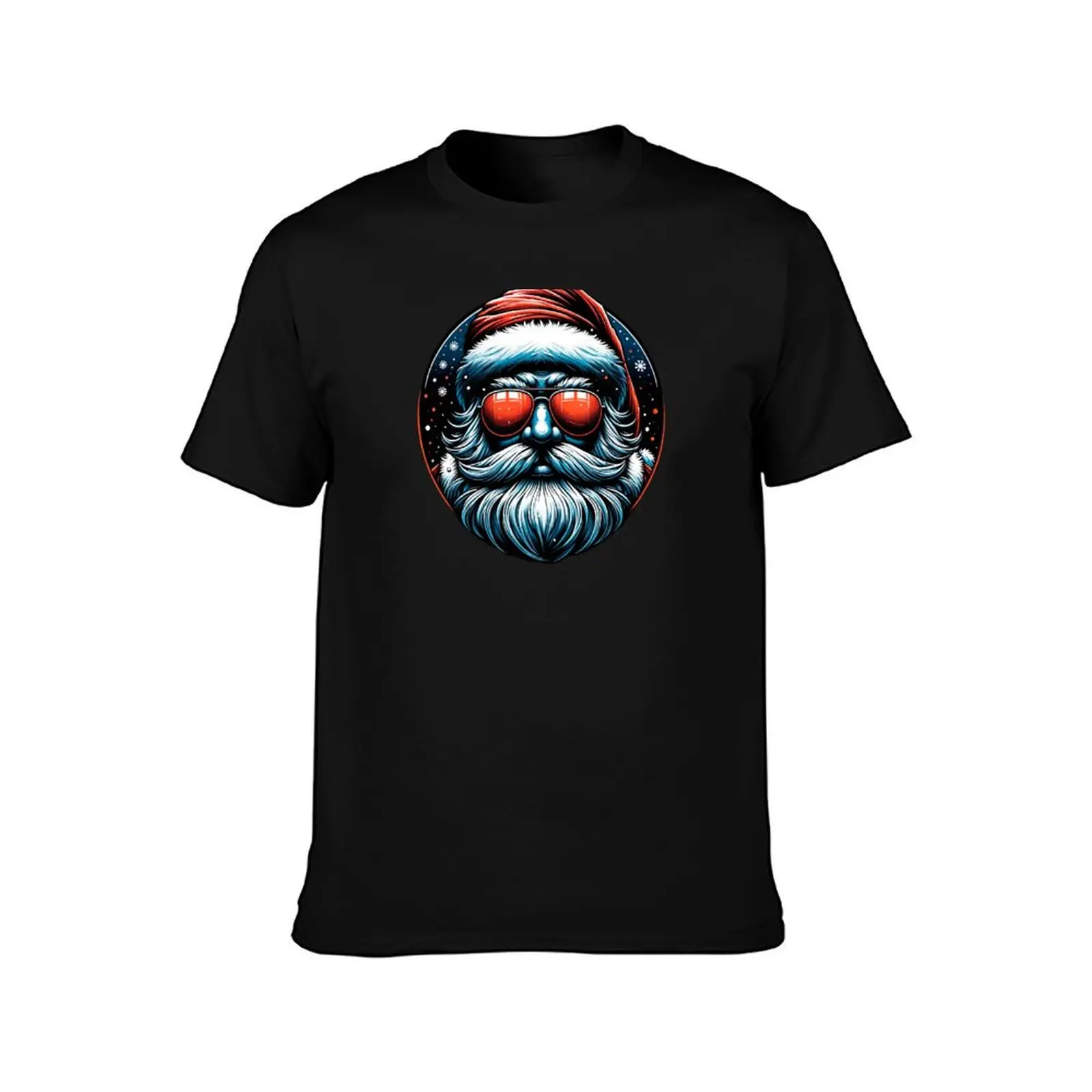 Modern Santa Claus Cyber Punk design Funny Gift for Xmas Lovers T-Shirt Novelty Graphic Tee Shirt T-Shirt