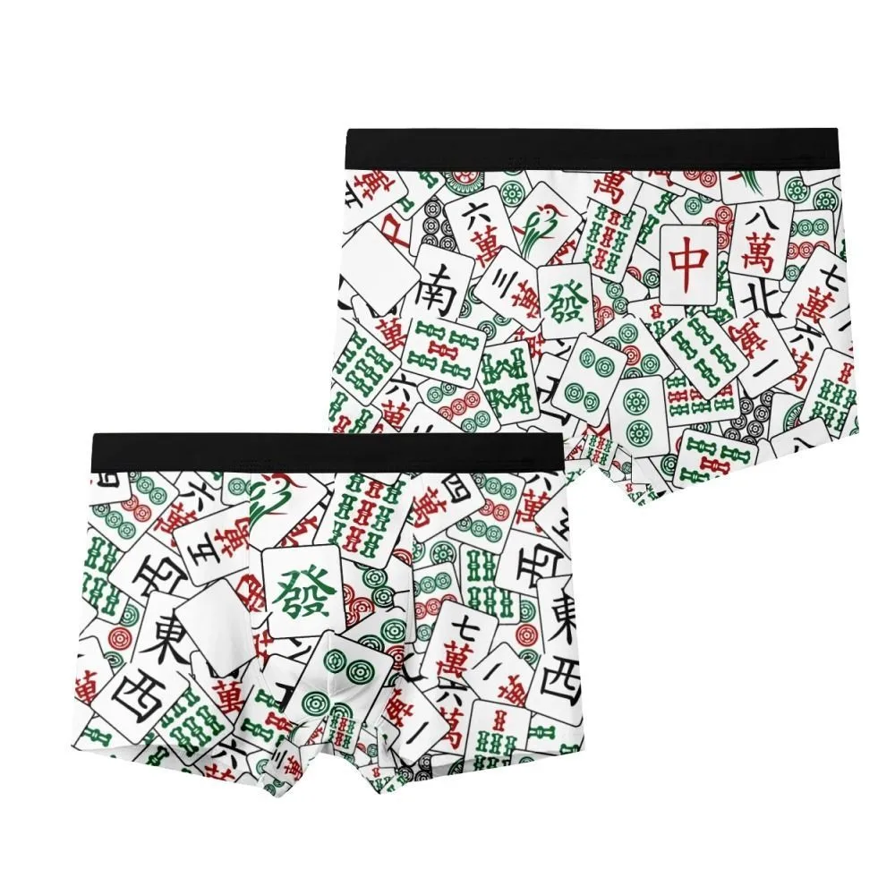 Chinese Mahjong Man Undrewear Sexy Boxers For Men's Panties Fashion Boxershorts Male Underpants Boys Boxer Shorts