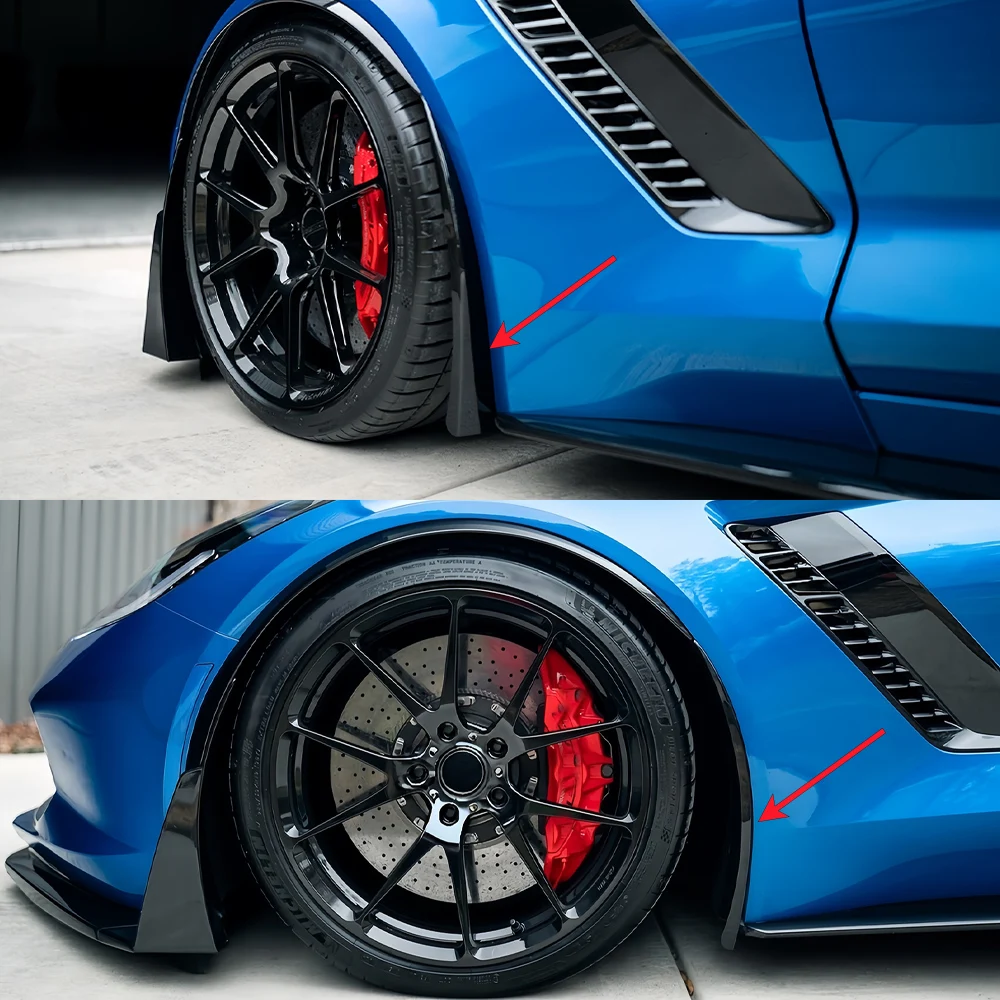 For Chevrolet Corvette C7 2014-2019 2016 2017 Replacement Extended Front Rear Wheel Rock Guards Splash Mud Flaps Fender Body Kit