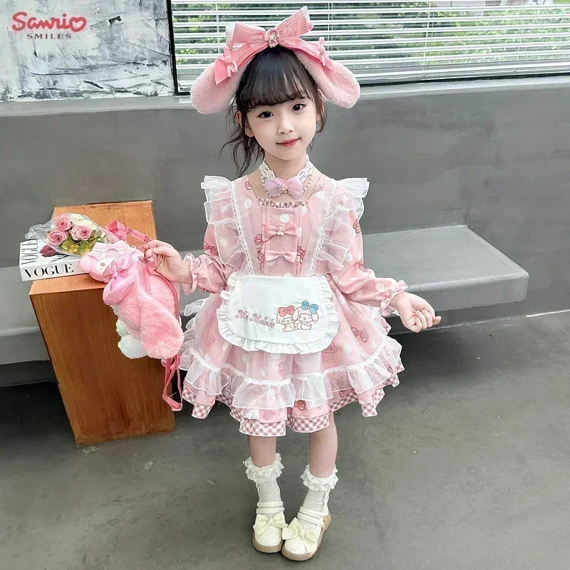 

Sanrio My Melody Fantasy Dress Up Children Princess Costume Skirts Lolita Cute Anime Birthday Gifts Kids Party Halloween Clothes