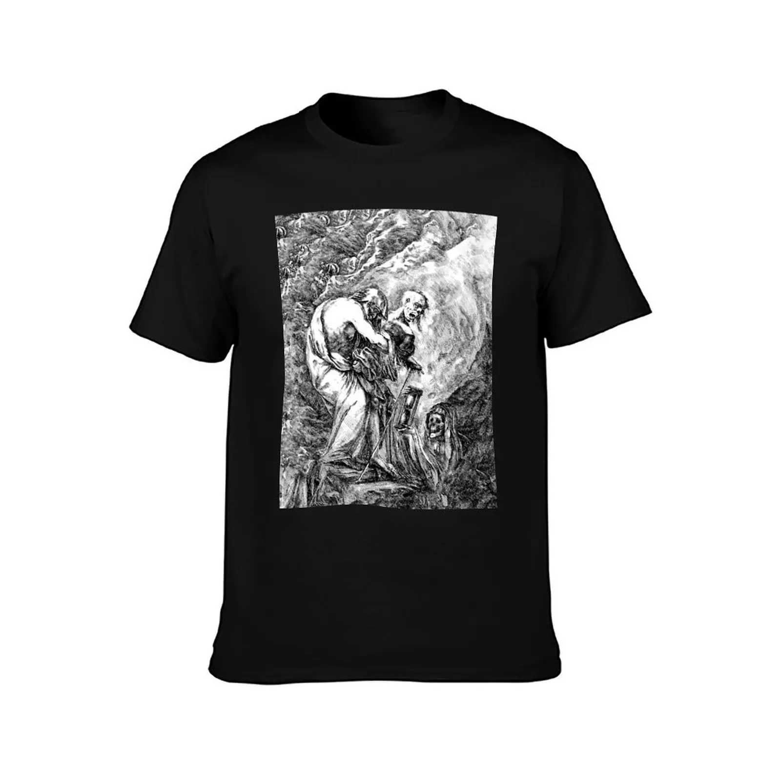 Death with an Old Man, from The Five Deaths - Stefano della Bella T-Shirt t shirts for man pack cotton T-Shirt