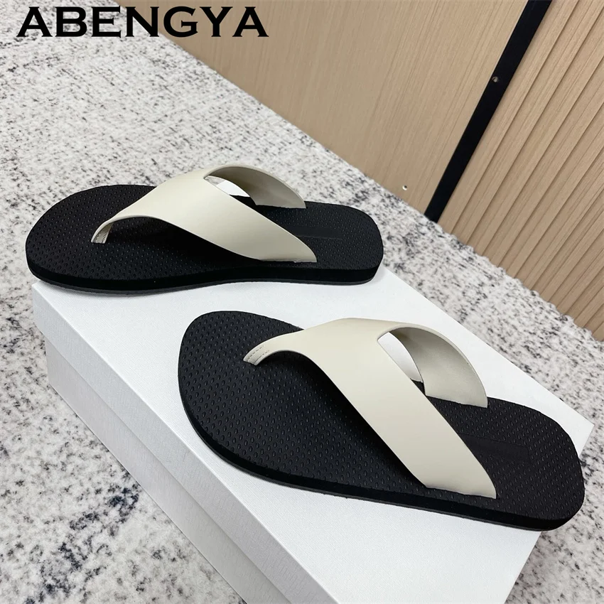 

Летние модные шлепанцы из натуральной кожи 2026 года для женщин: повседневные пляжные мюли без застежек, хит продаж