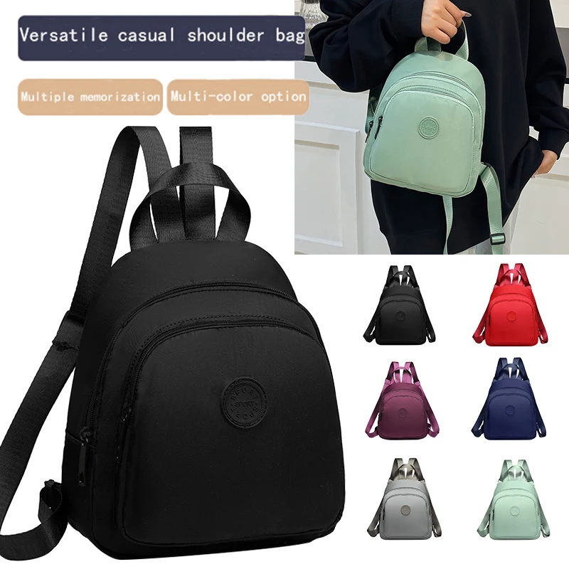 Unisex Mini Nylon Backpack Lightweight Water Resistant Casual Daily Travel School Small Daypack Shoulder Bag