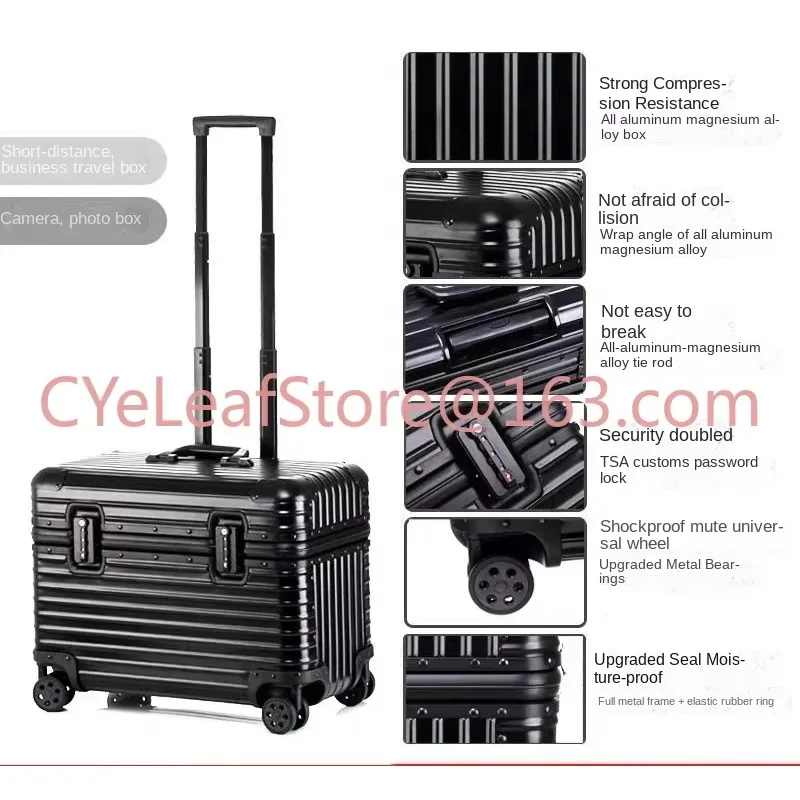 Travel Bags Business Carry On Aluminium Pilot Case Luggage Suitcases Trolley Pilot Case