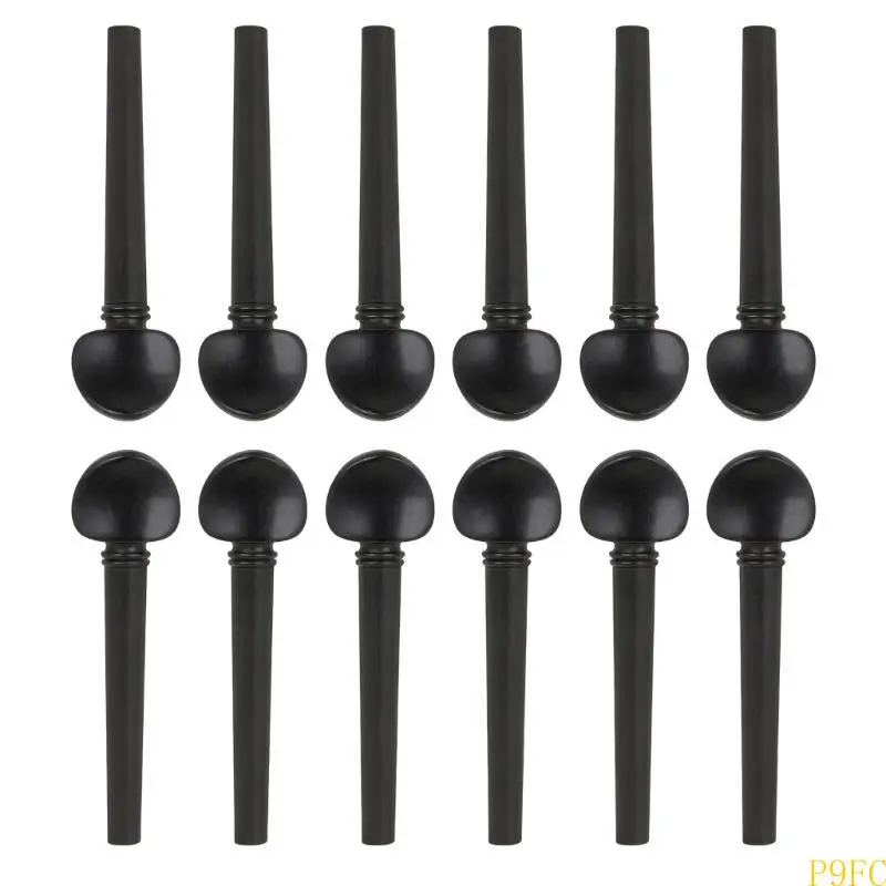 12Pcs Oud Violin Tuning Pegs Wood Ebony Oud Pegs Machine Heads Oud Shaft Handle Tuners Musical Intruments Parts
