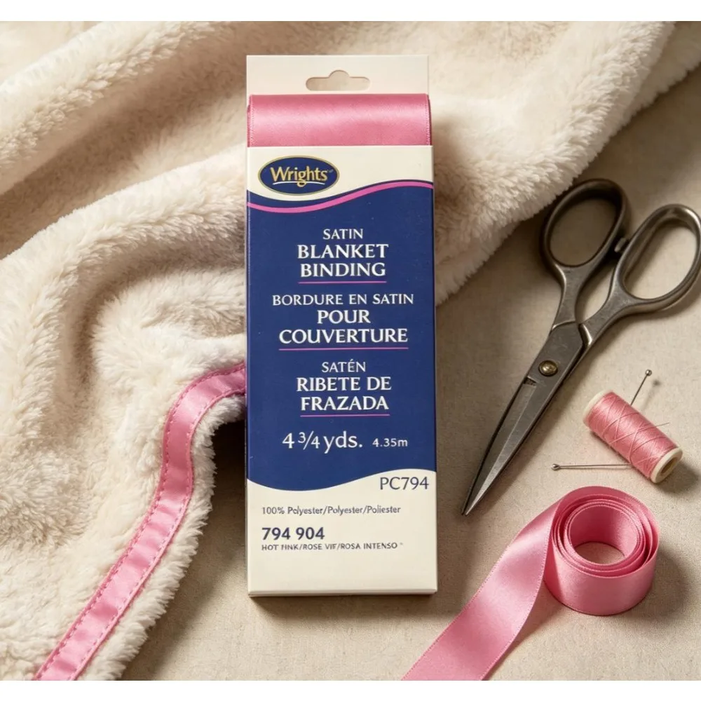 Hot Pink Satin Blanket Binding for Quilts