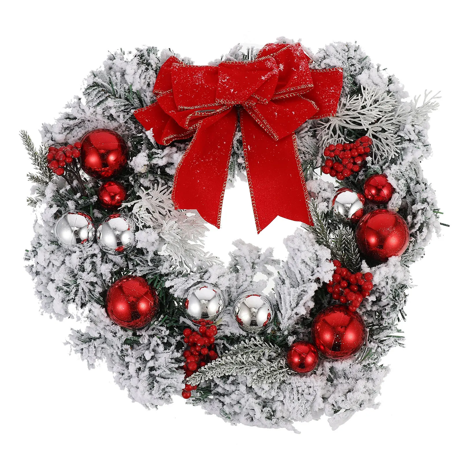 

1Pcs Christmas Artificial Garland Elegant Fake Wreath Hanging Decor for Holiday Party Seasonal Exterior Interior Use