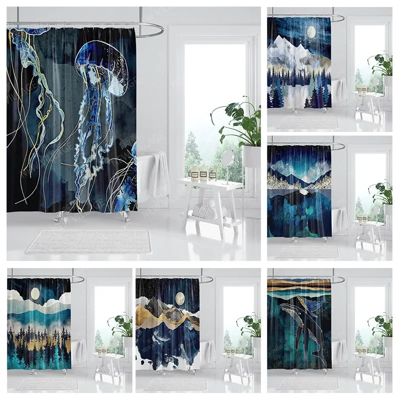 Waterproof fabric shower curtains Bathroom curtain accessories Bath curtain for shower 180x200cm 240*200 anime boho decoration