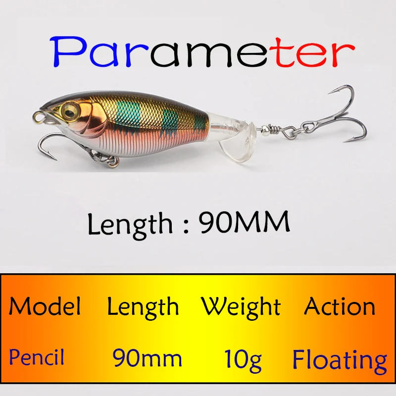 Testar Whopper Plopper Fishing Lure 90mm 10g Long Casting Topwater Spin Bait Surface Floating Crankbait for Pike Bass Pesca